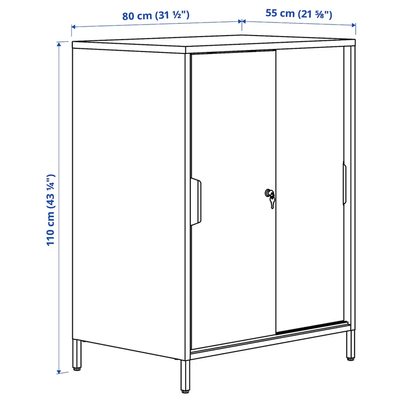 IKEA TROTTEN ТРОТТЕН, шкаф с раздвижными дверцами, антрацит, 80x55x110 см 204.748.37 фото №6
