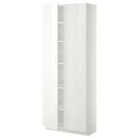 IKEA METOD МЕТОД, высокий шкаф с полками, белый / Рингхульт белый, 80x37x200 см 694.695.42 фото