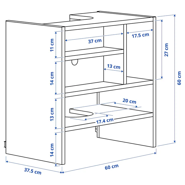 IKEA METOD МЕТОД, навесной шкаф д / встроенной вытяжки, белый, 60x37x60 см 505.476.39 фото №3