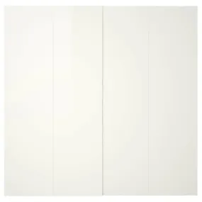 IKEA HASVIK ХАСВІК, розсувні дверцята, 2 шт., глянцевий білий, 200x236 см 905.215.57 фото
