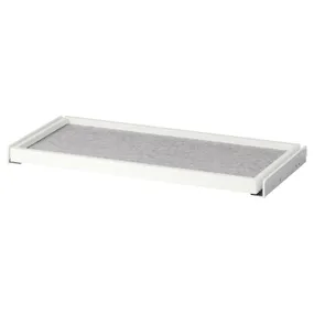 IKEA KOMPLEMENT КОМПЛЕМЕНТ, Висувний лоток з килимком, білий/світло-сірий, 75x35 см 395.549.71 фото