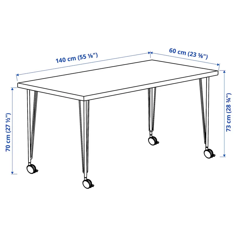 IKEA LAGKAPTEN ЛАГКАПТЕН / KRILLE КРИЛЛЕ, письменный стол, Черный/коричневый/белый, 140x60 см 394.174.89 фото №5