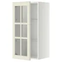IKEA METOD МЕТОД, навісна шафа,полиці / скляні дверцята, білий / БУДБІН кремово-білий, 40x80 см 693.949.76 фото thumb №1