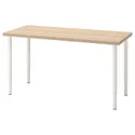 IKEA LAGKAPTEN ЛАГКАПТЕН / OLOV ОЛОВ, письменный стол, дуб, окрашенный в белый цвет, 140x60 см 494.172.57 фото thumb №1