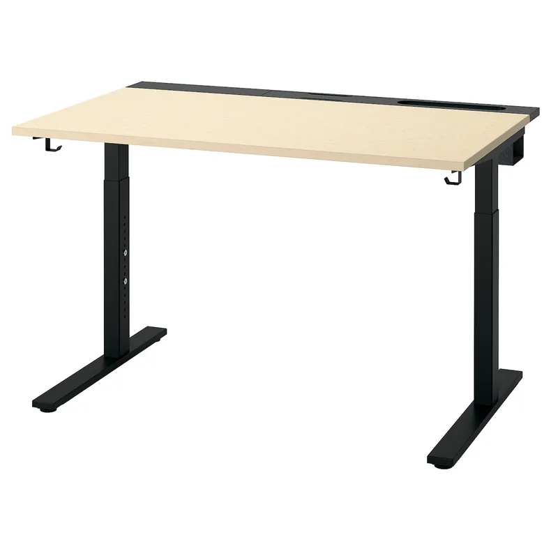 IKEA MITTZON МІТТЗОН, письмовий стіл, okl береза / чорний, 120x80 см 295.260.40 фото №1