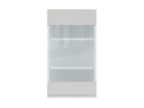 BRW Кухонный шкаф Sole 40 см верхний левый с витриной светло-серый глянец, альпийский белый/светло-серый глянец FH_G_40/72_LV-BAL/XRAL7047 фото