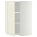 IKEA METOD МЕТОД, кутова навісна шафа з полицями, білий / БУДБІН кремово-білий, 68x100 см 399.178.30 фото thumb №1