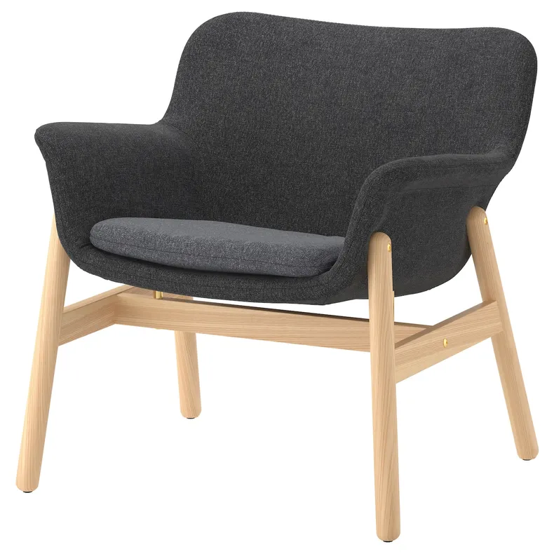 IKEA VEDBO ВЕДБУ, кресло, Темно-серый с пушечным напылением 605.522.20 фото №1