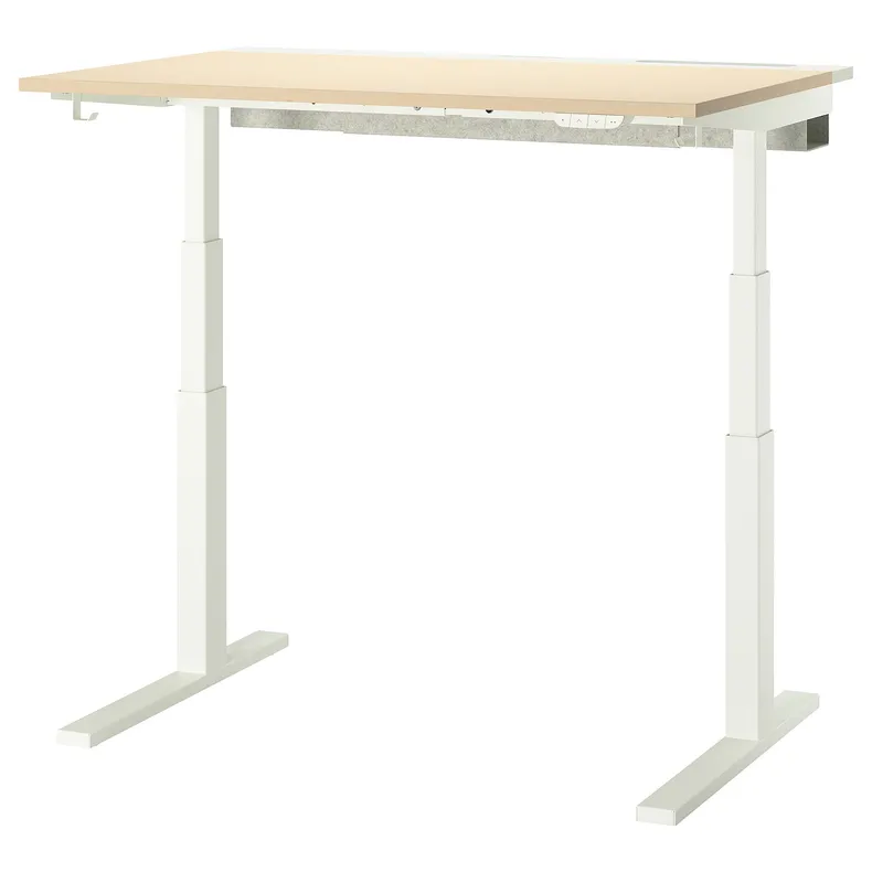 IKEA MITTZON МИТТЗОН, стол / трансф, электрический окл береза / белый, 120x80 см 195.139.53 фото №1