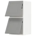 IKEA METOD МЕТОД, навесной шкаф / 2 дверцы, горизонтал, белый / бодбинский серый, 40x80 см 493.930.20 фото thumb №1