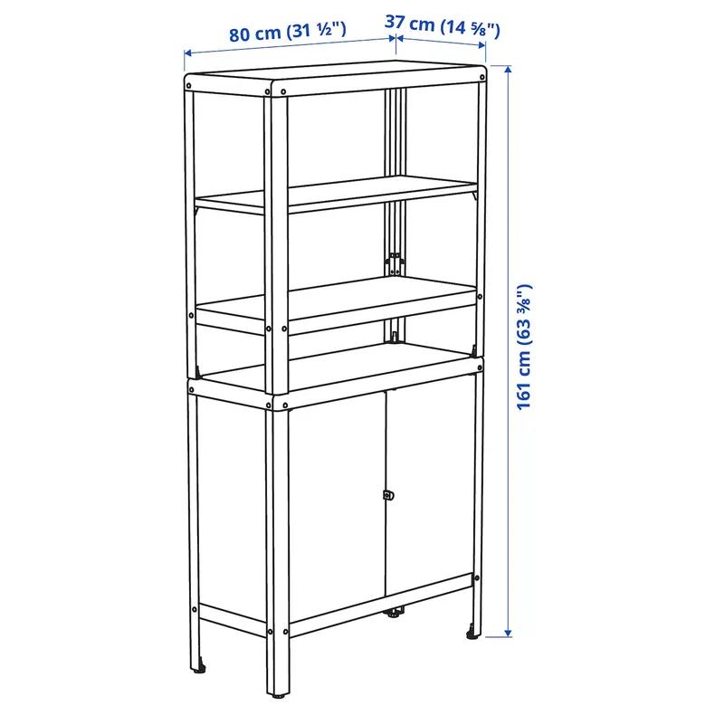 IKEA KOLBJÖRN КОЛЬБЙОРН, стелаж із шафою, бежевий, 80x37x161 см 192.916.45 фото №8