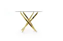 Кухонний стіл HALMAR RAYMOND, 100x100 см стільниця - прозора, ніжки - золото фото thumb №7