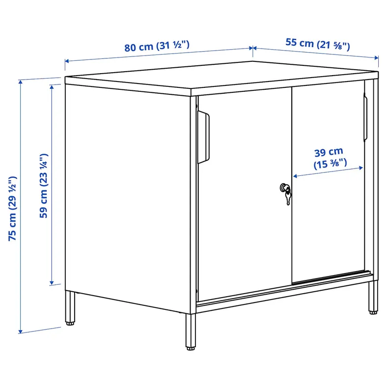 IKEA TROTTEN ТРОТТЕН, шкаф с раздвижными дверцами, антрацит, 80x55x75 см 004.748.38 фото №9