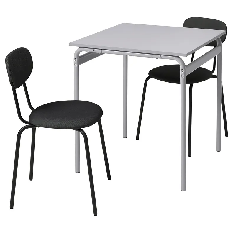 IKEA GRÅSALA ГРОСАЛА / ÖSTANÖ ЕСТАНЕ, стіл+2 стільці, сірий / РЕММАРН темно-сірий, 67 см 594.972.77 фото №1