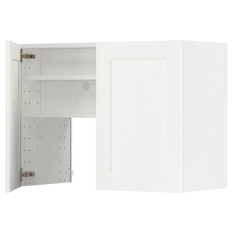IKEA METOD МЕТОД, навесной шкаф д / вытяжки / полка / дверь, белый Энкёпинг / белая имитация дерева, 80x60 см 395.043.87 фото №1
