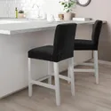 IKEA BERGMUND БЕРГМУНД, барний стілець зі спинкою, білий / Djuparp темно-сірий, 62 см 893.997.65 фото thumb №2