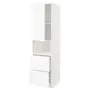 IKEA METOD МЕТОД / MAXIMERA МАКСІМЕРА, висока шафа для мікрох печі, 2 шухл, білий Енкопінг / білий імітація дерева, 60x60x220 см 594.735.87 фото