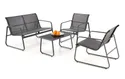Садовий набір HALMAR CONOR (диван + 2 крісла + столик), темно-сірий / світло-сірий фото thumb №1