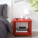 IKEA TINGBY ТИНГБИ, стол приставной на колесиках, красный, 50x50 см 804.574.39 фото thumb №4