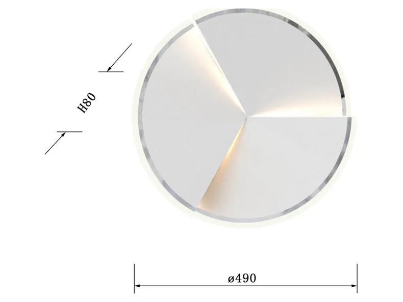 BRW Стельовий світильник Trapani LED 49 см з диммером сріблястий 091121 фото №5