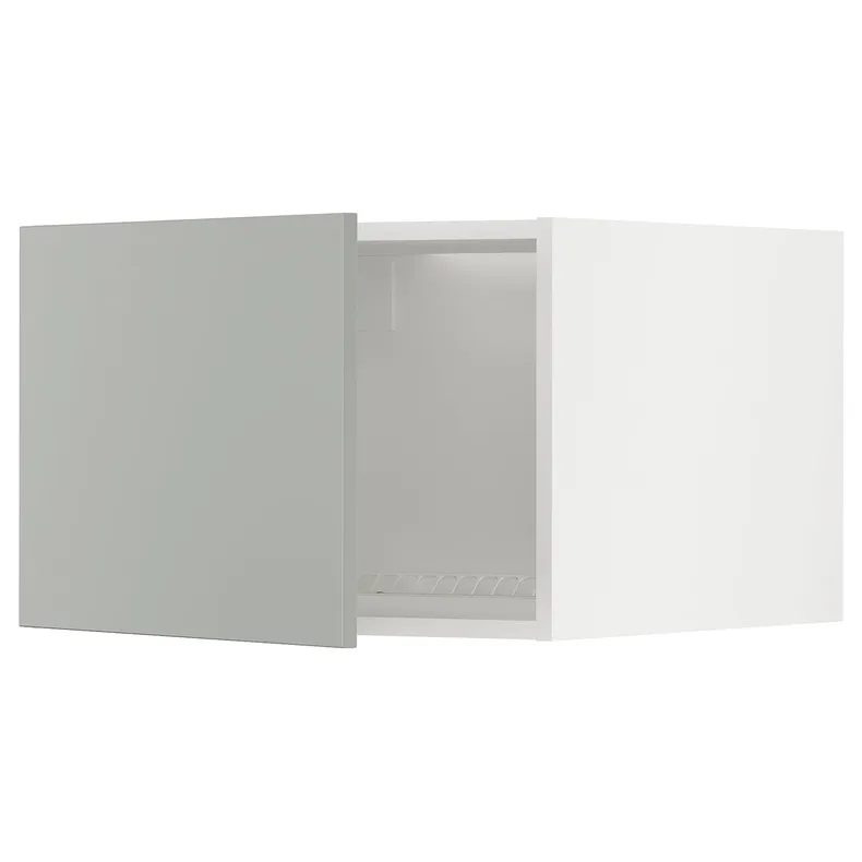 IKEA METOD МЕТОД, верхня шафа для холодильн / мороз кам, білий / Хавсторп світло-сірий, 60x40 см 195.379.92 фото №1