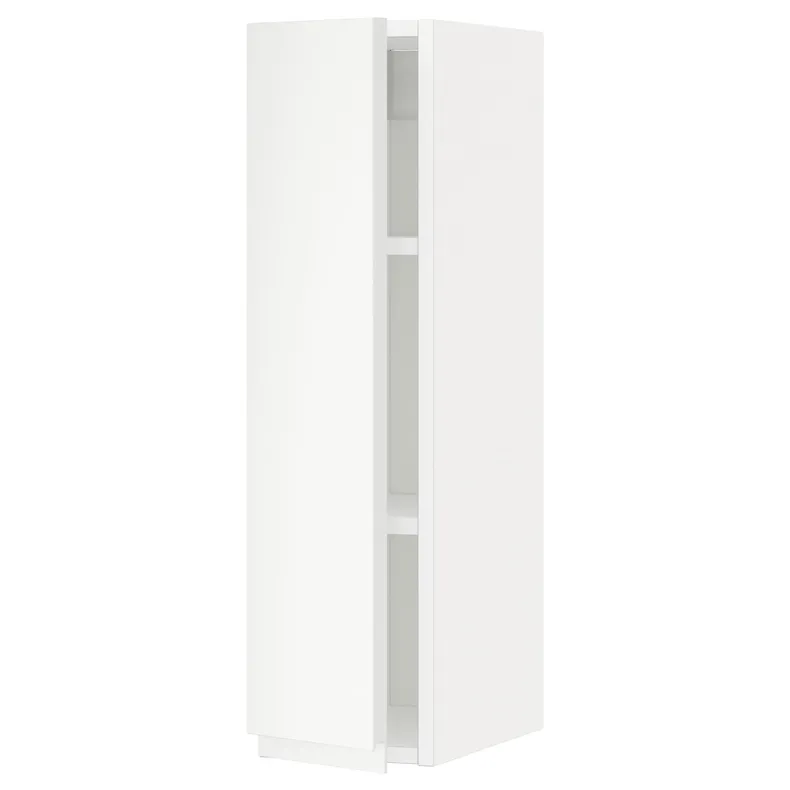 IKEA METOD МЕТОД, шафа навісна із полицями, білий / Voxtorp матовий білий, 20x80 см 394.663.33 фото №1