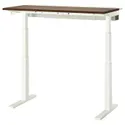 IKEA MITTZON МІТТЗОН, стіл регульований, електричний горіх / білий, 120x60 см 395.274.16 фото thumb №1