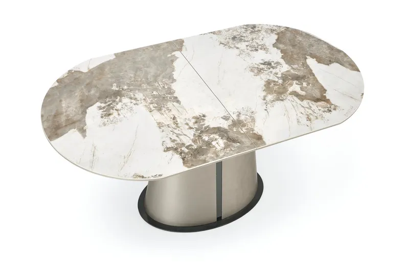 Розкладний стіл HALMAR ROBINSON 160-200х90 см, бежевий мармур / капучино / чорний фото №20