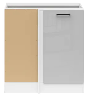 BRW Кухонный угловой шкаф Junona Line светлый левый светло-серый глянец встроенный угловой 100х82см, белый/светло-серый глянец DNW/100/82_L_BBL-BI/JSZP фото