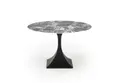 Круглый обеденный стол HALMAR MANUEL 120х120 см, столешница - черный мрамор, ножка - черная фото thumb №1
