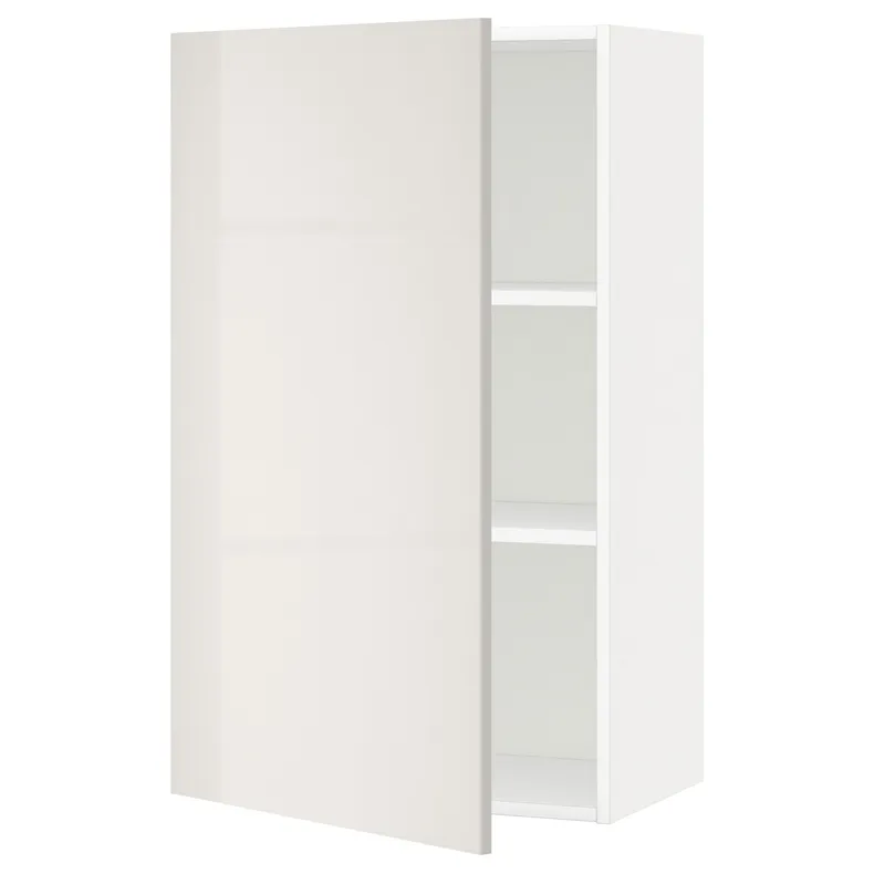 IKEA METOD МЕТОД, шафа навісна із полицями, білий / Ringhult світло-сірий, 60x100 см 994.563.74 фото №1