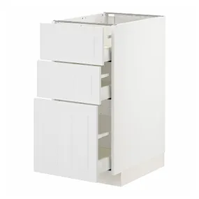 IKEA METOD МЕТОД / MAXIMERA МАКСИМЕРА, напольный шкаф с 3 ящиками, белый / Стенсунд белый, 40x60 см 494.094.98 фото
