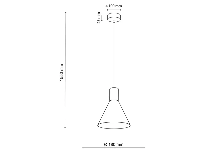 BRW Металлический подвесной светильник Jump 18 см черный 095138 фото №6