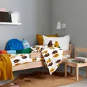 IKEA BRUMMIG БРУММІГ, підковдра та наволочка, орнамент ведмеді жовтий/коричневий, 150x200/50x60 см 605.211.44 фото thumb №8