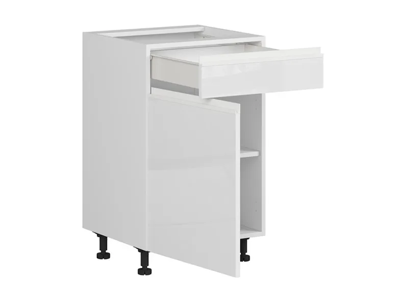 BRW Кухонный цокольный шкаф Sole 50 см левый с ящиками белый глянец, альпийский белый/глянцевый белый FH_D1S_50/82_L/SMB-BAL/BIP фото №3