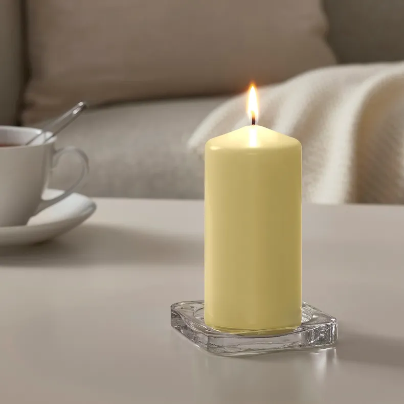 IKEA DAGLIGEN ДАГЛІГЕН, неароматична формова свічка, блідо-жовтий, 14 см 805.748.86 фото №2