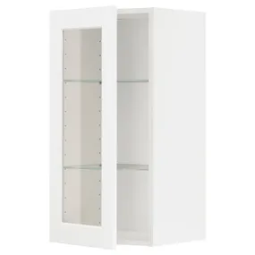 IKEA METOD МЕТОД, навесной шкаф / полки / стеклян дверца, белый Энкёпинг / белая имитация дерева, 40x80 см 294.734.71 фото