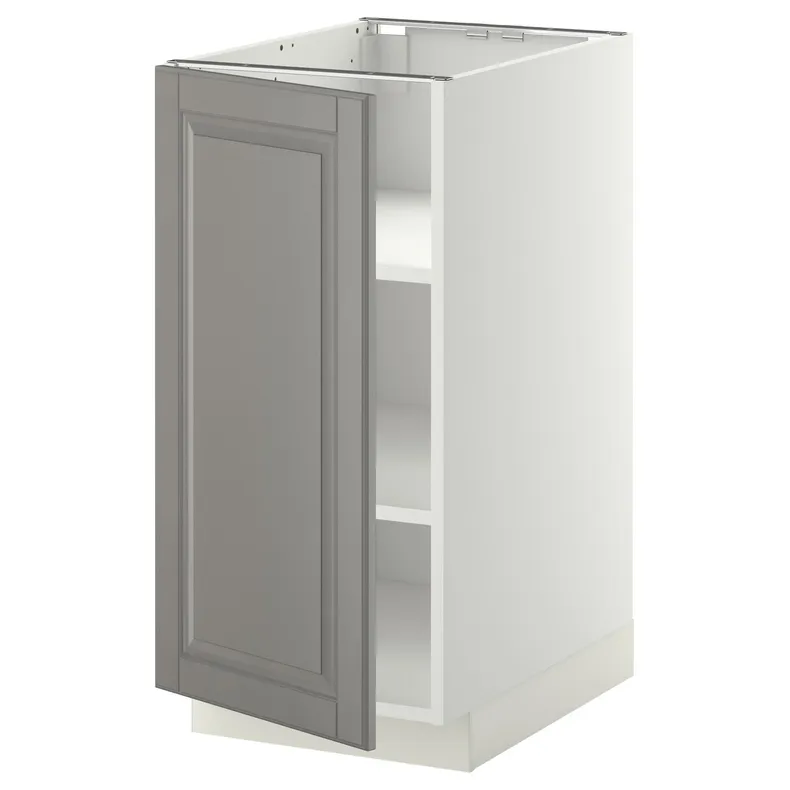 IKEA METOD МЕТОД, підлогова шафа з полицями, білий / сірий Бодбін, 40x60 см 694.616.59 фото №1