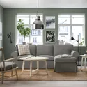 IKEA EKTORP ЕКТОРП, 3-місний диван із кушеткою, ХАКЕБУ темно-сірий 895.090.28 фото thumb №2
