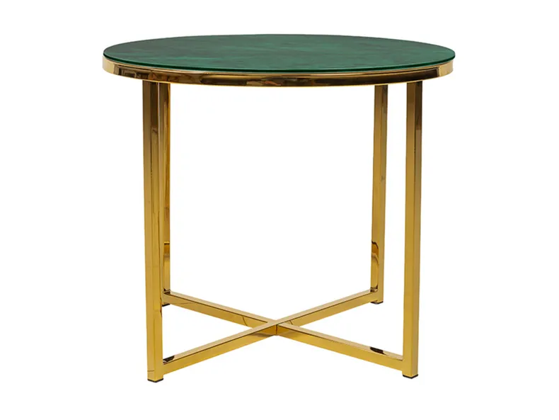 Стол BRW Ditra, 50х42 см, зеленый/золотой GREEN фото №2