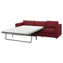 IKEA VIMLE ВІМЛЕ, 3-місний диван-ліжко, Лейде червоний/коричневий 395.375.52 фото thumb №1