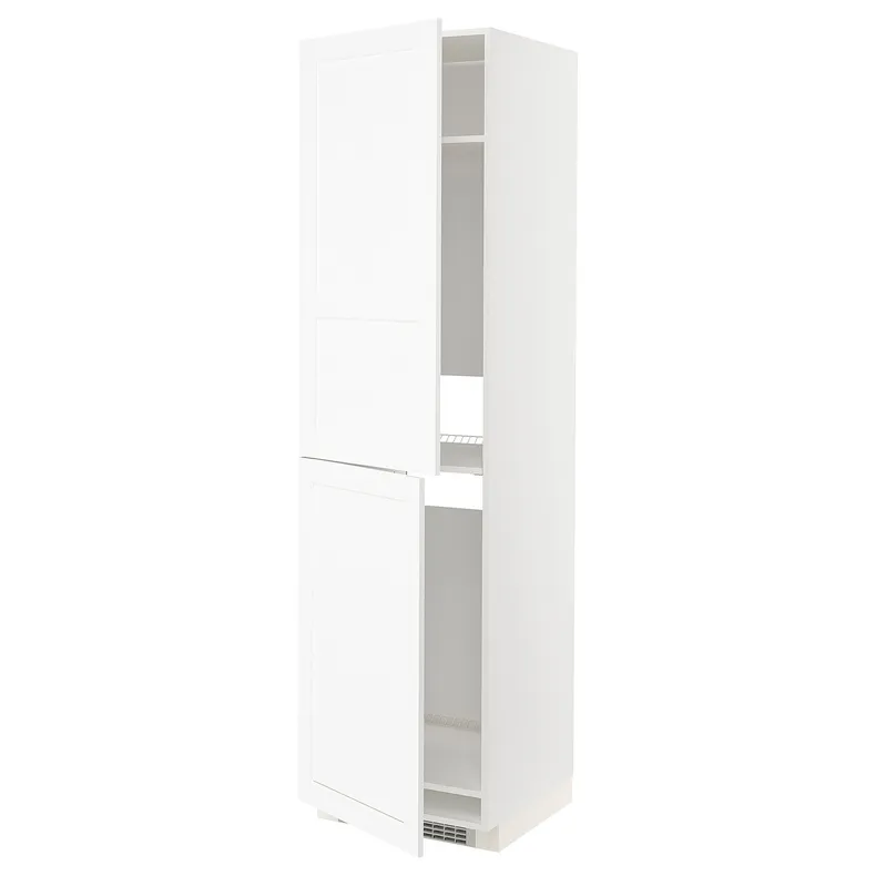 IKEA METOD МЕТОД, висока шафа для холодильнка / морозил, білий Енкопінг / білий імітація дерева, 60x60x220 см 594.735.30 фото №1