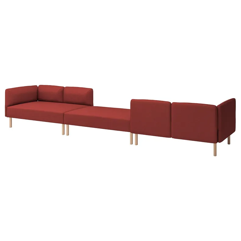 IKEA LILLEHEM ЛИЛЛЕХЕМ, 6-м модульный диван, Окрашенное в коричнево-красный цвет дерево 895.362.01 фото №1