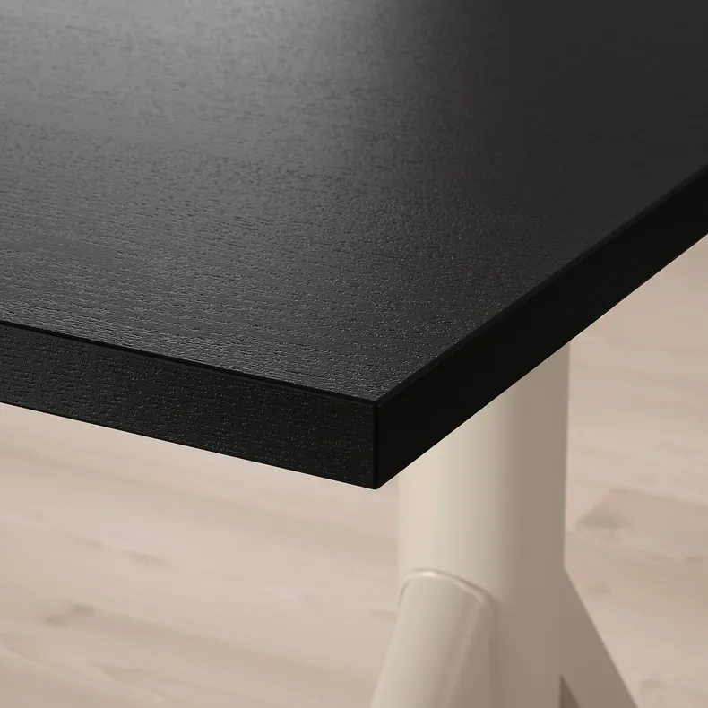 IKEA IDÅSEN ІДОСЕН, стіл регульований, чорний/бежевий, 120x70 см 692.809.27 фото №6