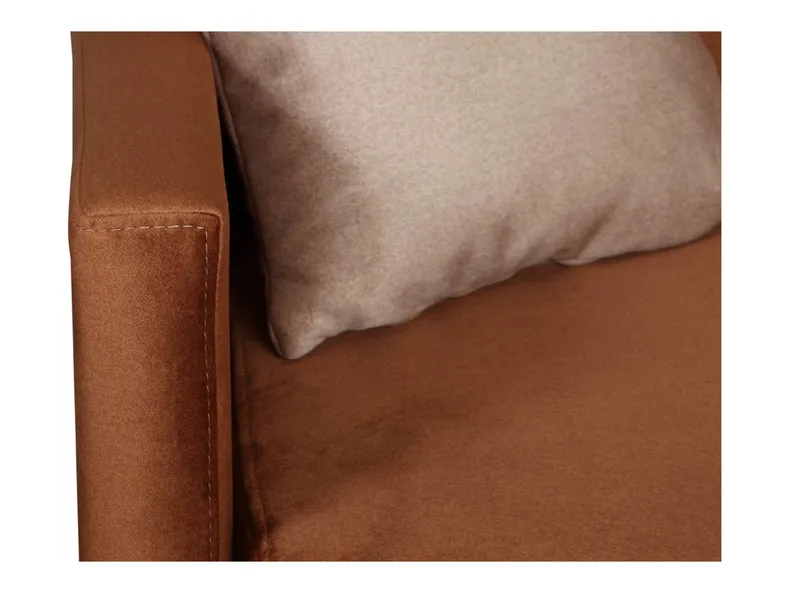 BRW тримісний диван Abril розкладний з ящиком для зберігання велюровий коричневий, Елемент 07 Коричневий / Елемент 06 Бежевий SO3-ABRIL-3DL-G1_BA429D фото №7