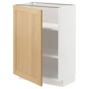 IKEA METOD МЕТОД, підлогова шафа з полицями, білий / ФОРСБАККА дуб, 60x37 см 595.090.96 фото