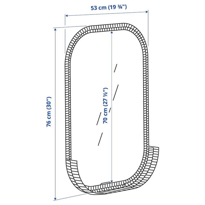 IKEA SOMMARBO СОММАРБУ, зеркало, ротанг, 53x76 см 605.168.02 фото №5