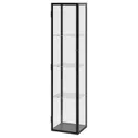 IKEA BLÅLIDEN БЛОЛІДЕН, шафа зі скляними дверцятами, чорний, 35x32x151 см 005.205.19 фото thumb №1