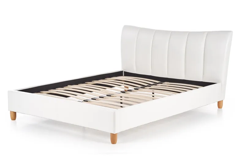 Ліжко двоспальне HALMAR SANDY 160x200 см біле фото №5