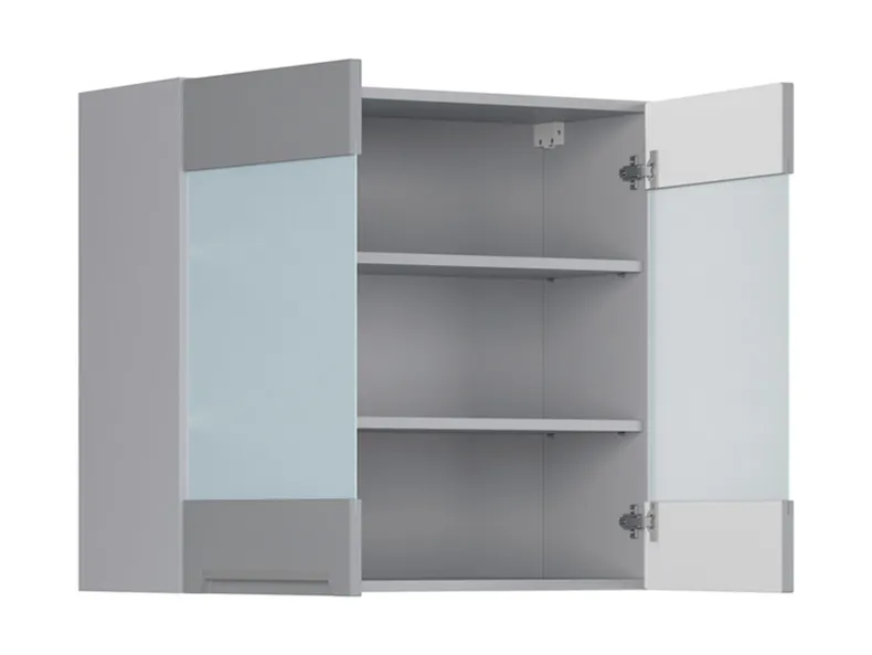 BRW Двухдверный верхний кухонный шкаф Iris 80 см с дисплеем ferro FB_G_80/72_LV/PV-SZG/FER фото №3